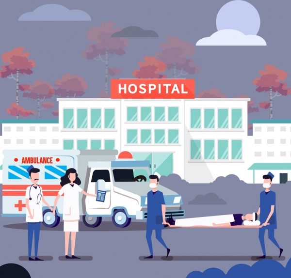 600x574 hospital drawing doctors patients icons colored cartoon free - Hospital Cartoon Drawing