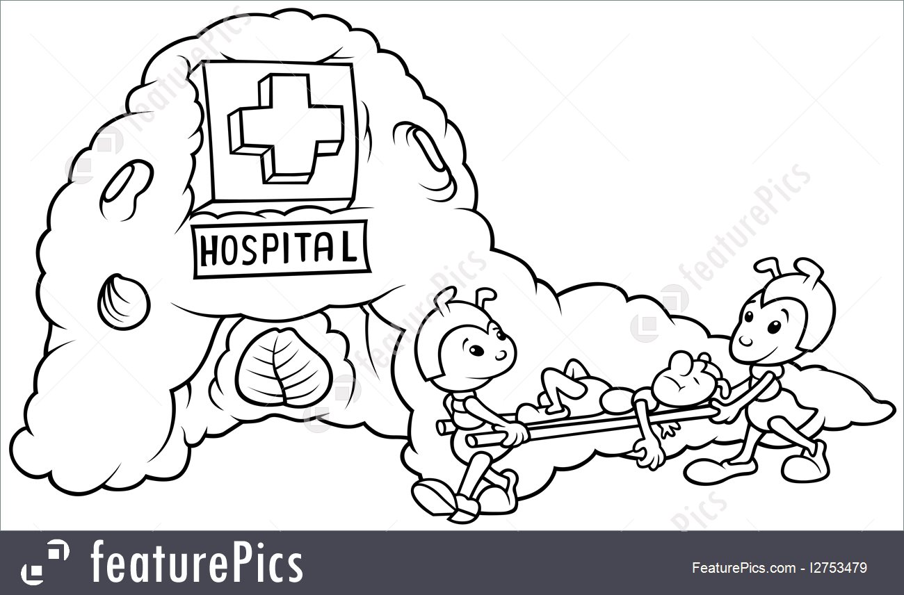 1300x856 Illustration Of Ant Hospital - Hospital Cartoon Drawing
