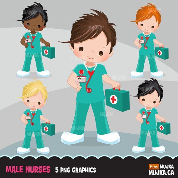 570x570 Male Nurse Clipart Little Boy Graphics, Medical, Hospital - Hospital Cartoon Drawing