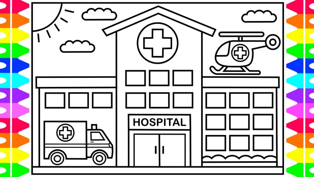 1280x720 How To Draw A Hospital For Kids Drawing For Kids - Hospital Drawing