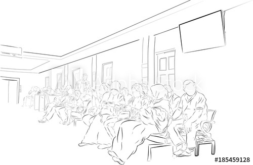 500x327 Simple Sketch, People - Hospital Drawing