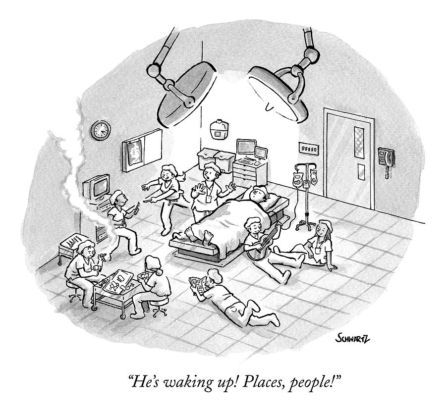 900x840 A Patient Sleeps In A Hospital Room Drawing - Hospital Drawing Images