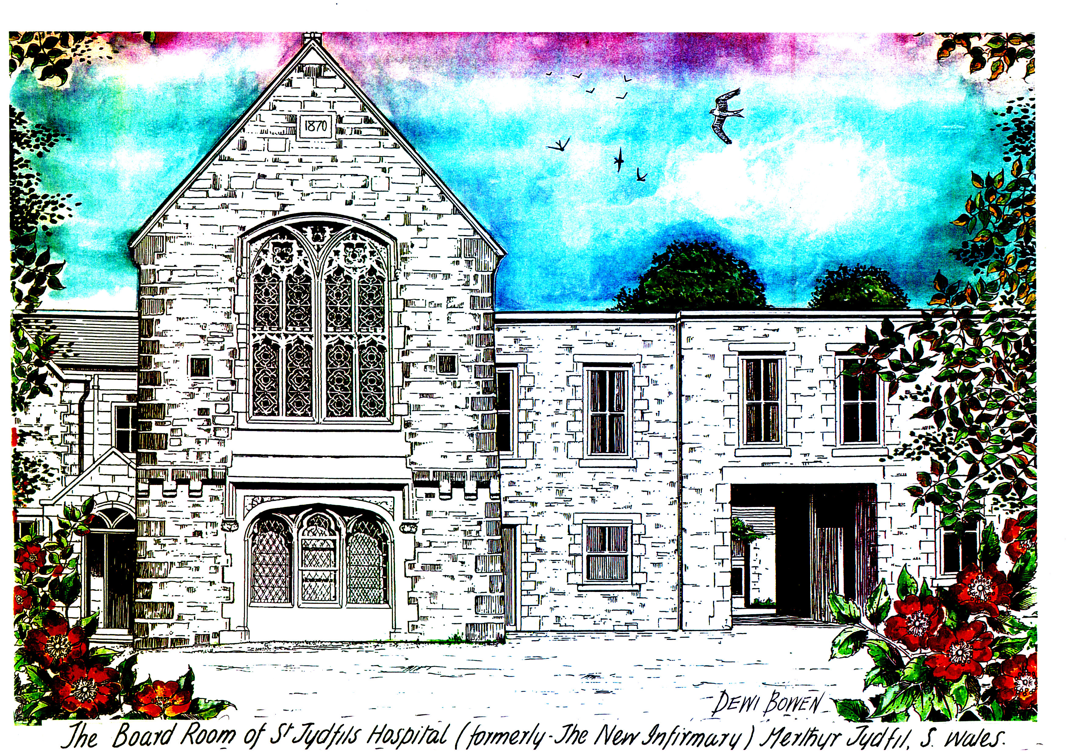 3508x2480 Drawing Of St Tydfil's Hospital - Hospital Drawing Pictures