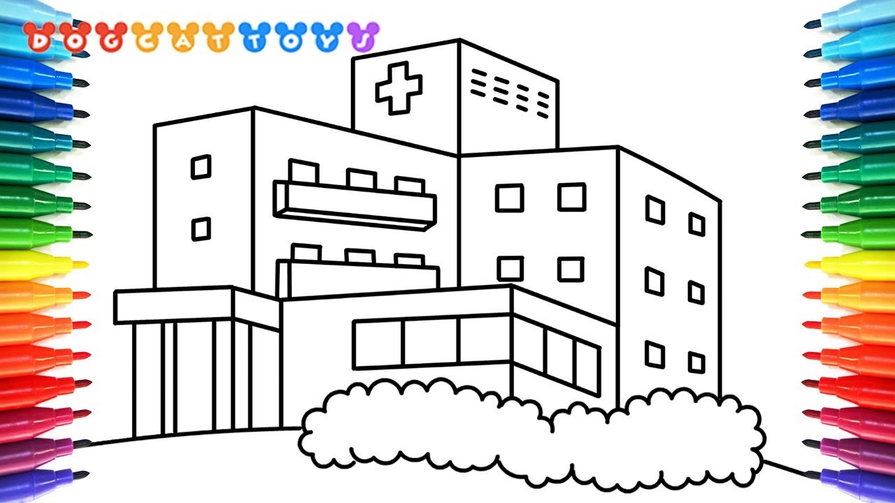 Self drawing line animation of hospital ... | Stock Video | Pond5