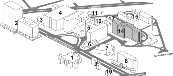594x263 schematic drawing of the general hospital complex of the faculty - Hospital Drawing Pictures