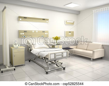 450x357 The Interior Of The Hospital Room Is In Warm Colors Illustration - Hospital Room Drawing