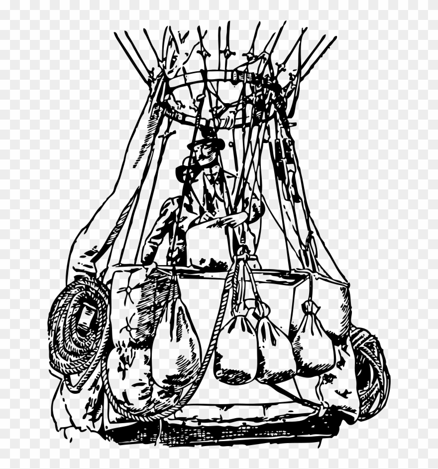 880x941 Balloon Horse Clipart, Vector Clip Art Online, Royalty - Hot Air Balloon Basket Drawing