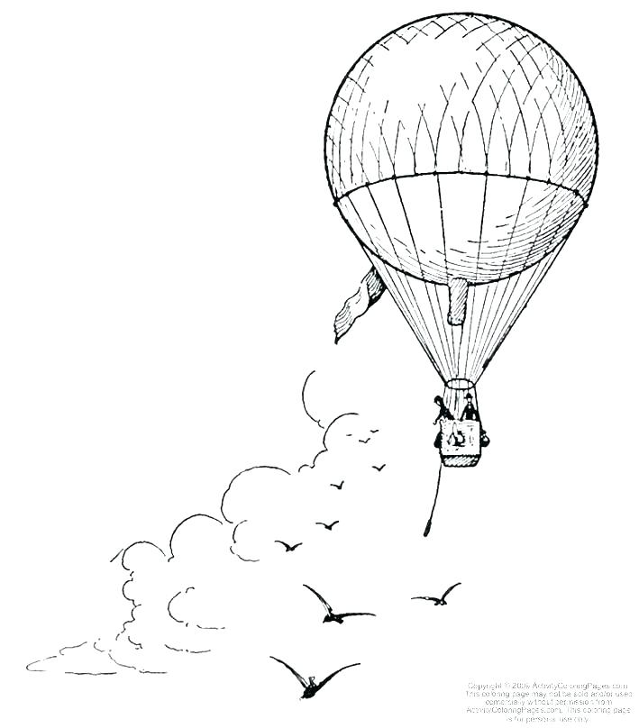 Hot Air Balloon Basket Drawing at PaintingValley.com | Explore ...