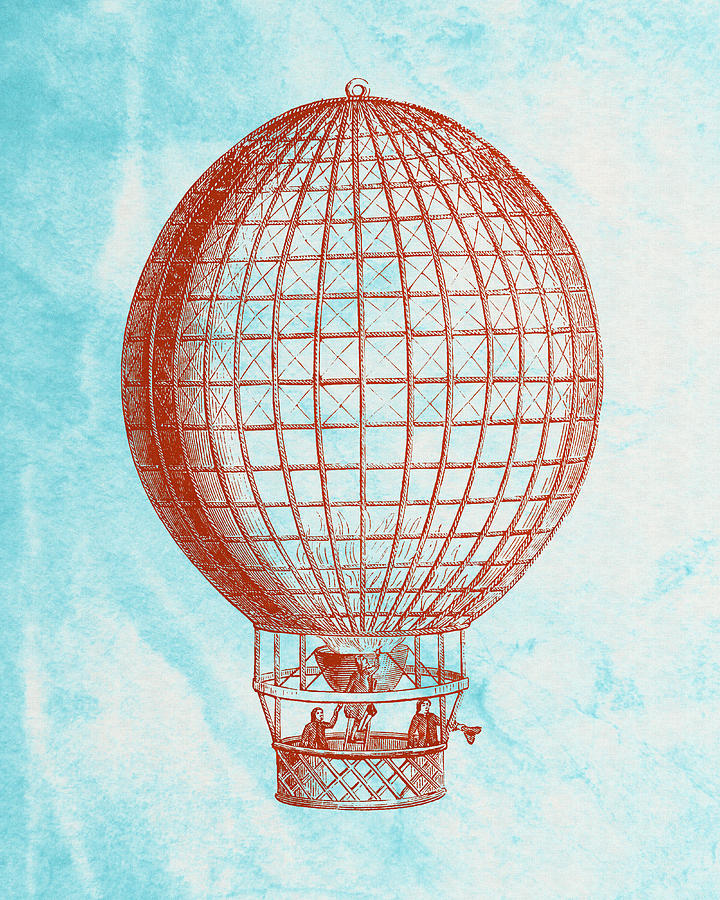 720x900 Vintage Red Hot Air Balloon Drawing - Hot Air Balloon Basket Drawing