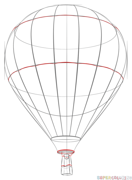 422x575 chic idea how to draw hot air balloons a balloon step - Hot Air Balloon Basket Drawing