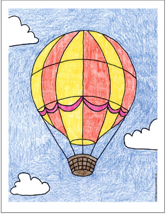 545x700 Draw A Hot Air Balloon Art Projects For Kids - Hot Air Balloon Drawing