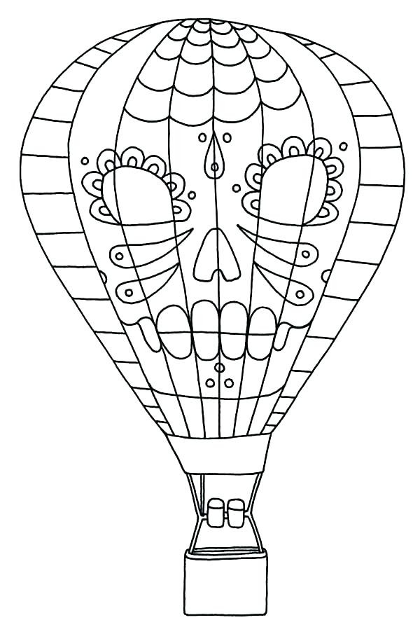 600x905 free balloon coloring pages awesome balloon template hot air - Hot Air Balloon Drawing Template