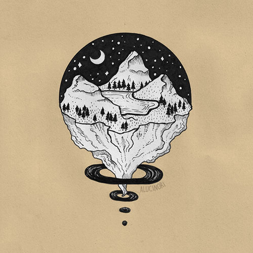 500x500 Drawn Hot Air Balloon Ink Free Clip Art Stock Illustrations - Hot Air Balloon Drawing Tumblr