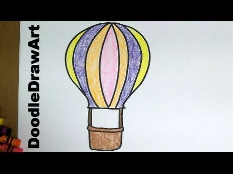 480x360 Drawing How To Draw Cartoon Hot Air Balloons - Hot Air Balloon Drawing Tumblr