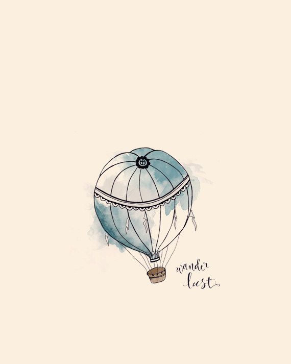 570x713 Drawn Hot Air Balloon Illustration - Hot Air Balloon Drawing Tumblr