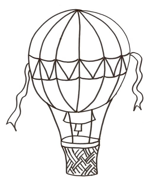 517x639 Hot Air Balloon Clipart Line Drawing - Hot Air Balloon Line Drawing