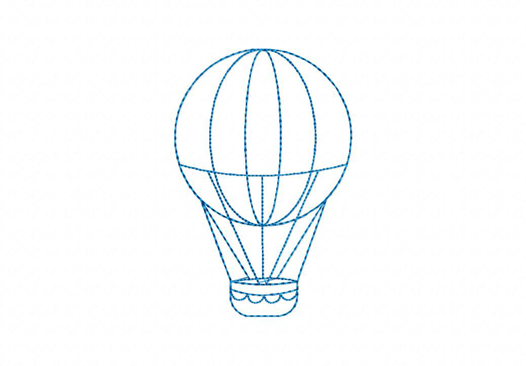 1036x721 hot air balloon line work machine embroidery design daily embroidery - Hot Air Balloon Line Drawing