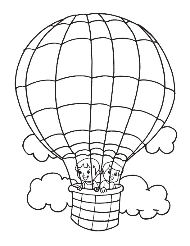 612x792 Hot Air Balloon - Hot Air Balloon Line Drawing