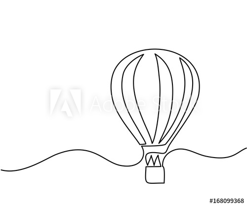 500x417 Hot Air Balloon Sign Continuous Line Drawing Icon Vector - Hot Air Balloon Line Drawing
