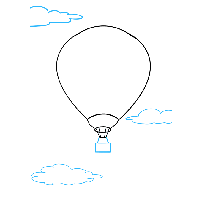 680x678 How To Draw A Hot Air Balloon - Hot Air Balloon Line Drawing