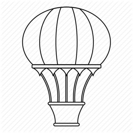 512x512 Air, Balloon, Hot, Line, Outline, Sky, Thn - Hot Air Balloon Line Drawing