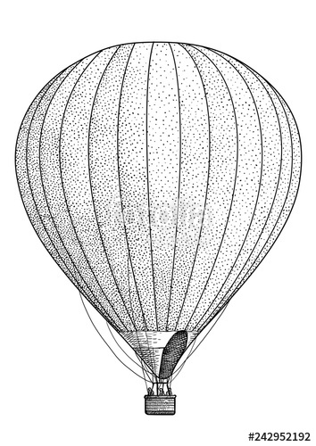 Hot Air Balloon Line Drawing at PaintingValley.com | Explore collection ...