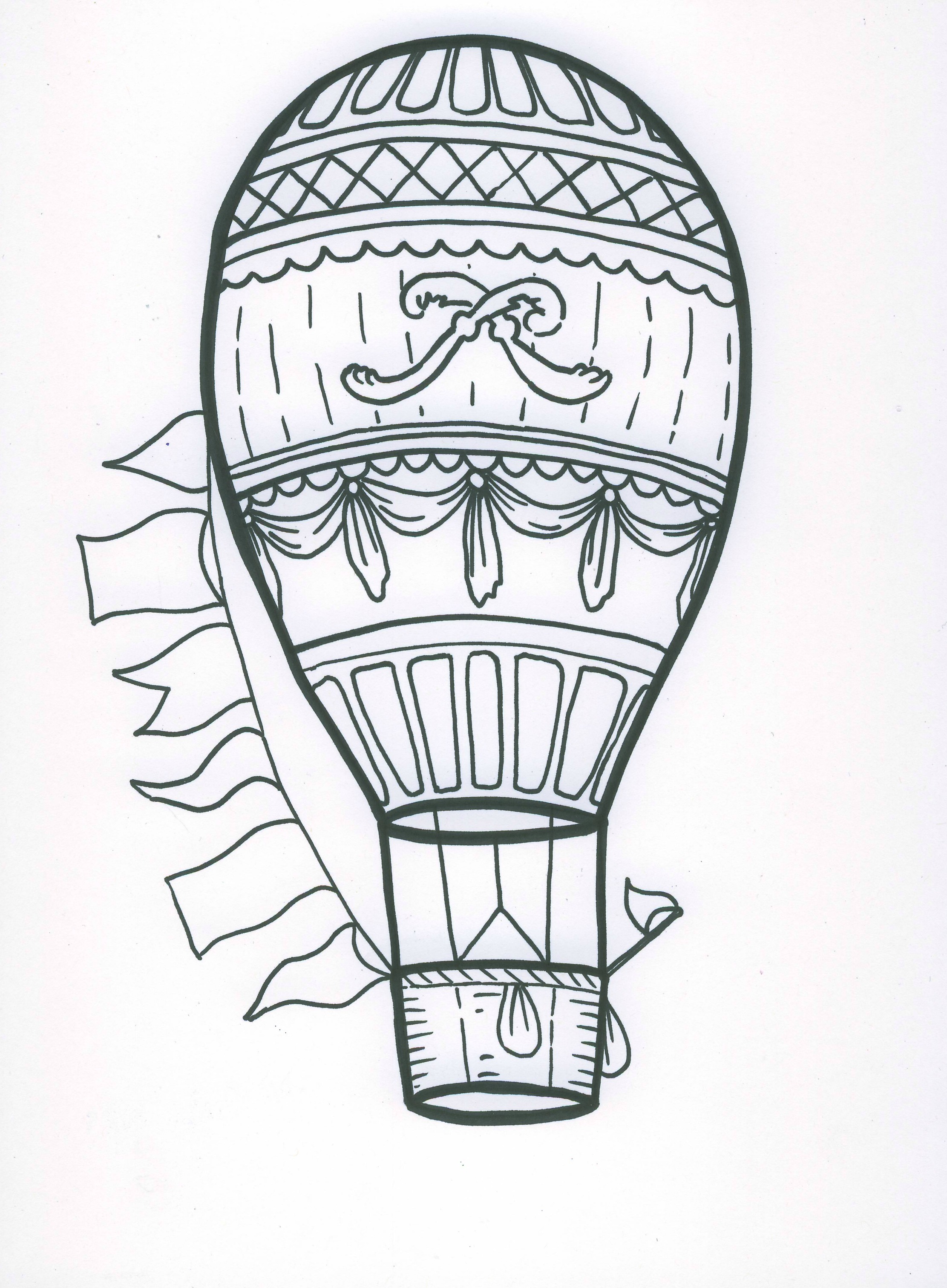 2223x3023 Hot Air Balloon Art Project Thrive - Hot Air Balloon Line Drawing