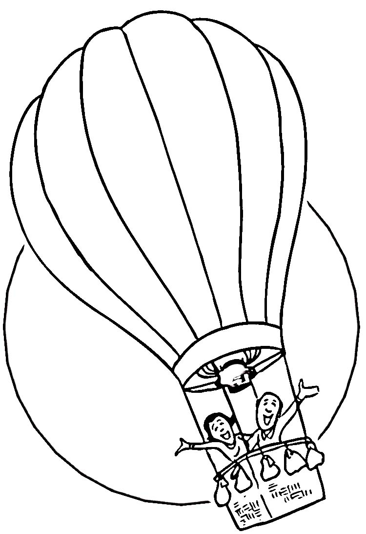 750x1093 drawing of hot air balloon hot air balloon coloring - Hot Air Balloon Pencil Drawing