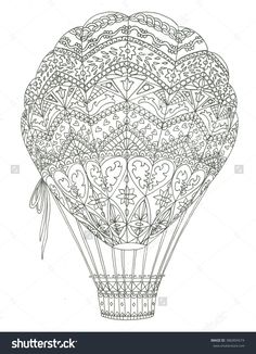 236x326 Drawn Hot Air Balloon Colored Pencil - Hot Air Balloon Pencil Drawing