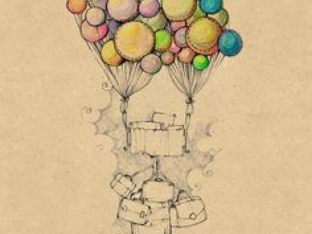 640x480 Drawn Hot Air Balloon Pencil - Hot Air Balloon Pencil Drawing