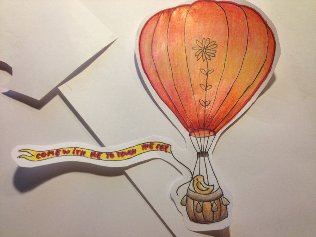 1032x774 Hot Air Balloon Color Pencil Drawing - Hot Air Balloon Pencil Drawing