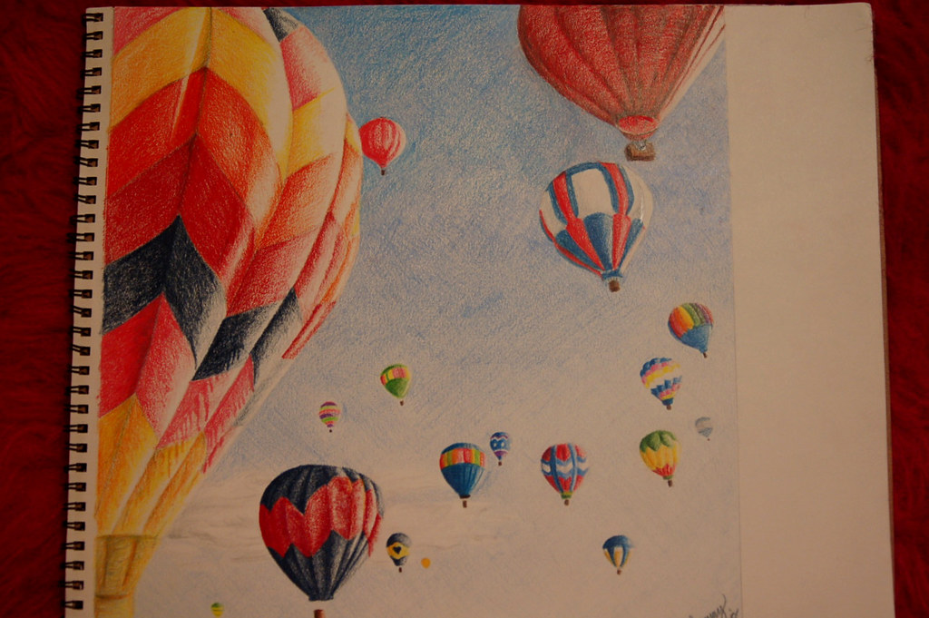 Hot Air Balloon Pencil Drawing at PaintingValley.com | Explore