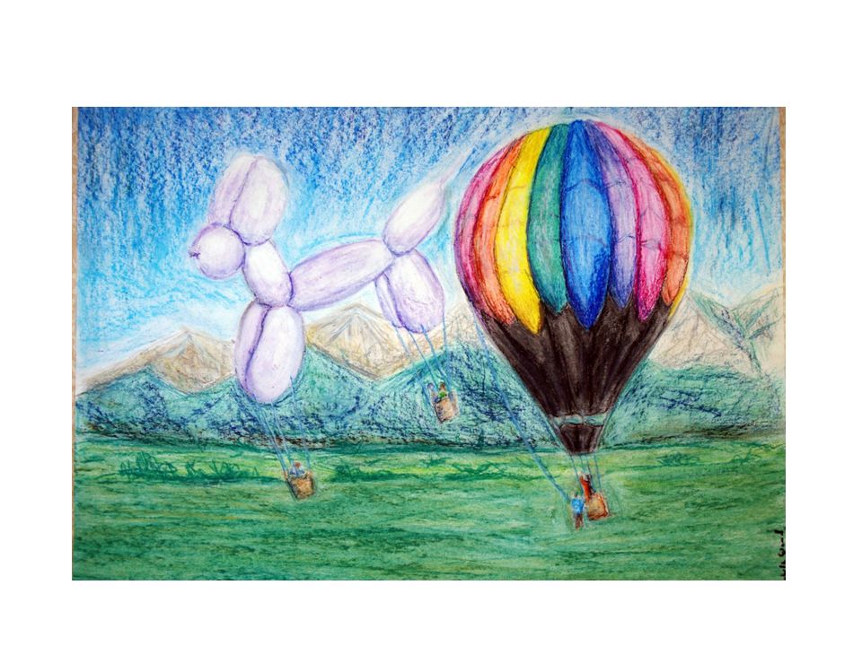 960x720 Colored Pencils Using Value And Shading Hot Air Balloons - Hot Air Balloon Pencil Drawing