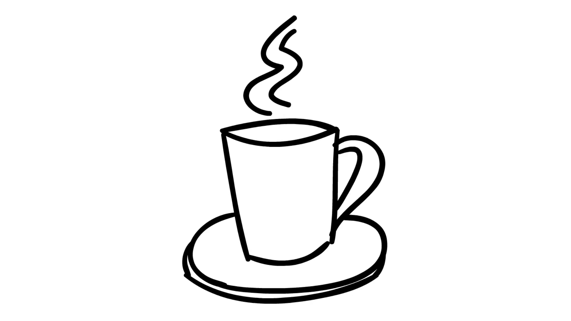 1920x1080 hot coffee tea cup line drawing illustration animation trasnparent - Hot Coffee Drawing