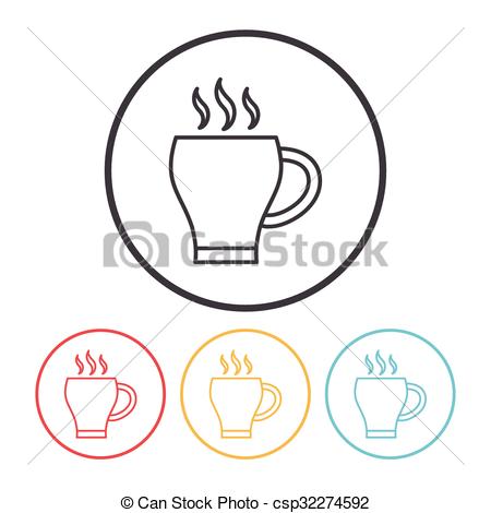 450x470 Hot Coffee Line Icon Vectors - Hot Coffee Drawing