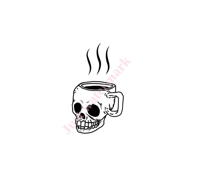 794x774 svgjpg skull coffee cup with hot coffee hand drawing etsy - Hot Coffee Drawing