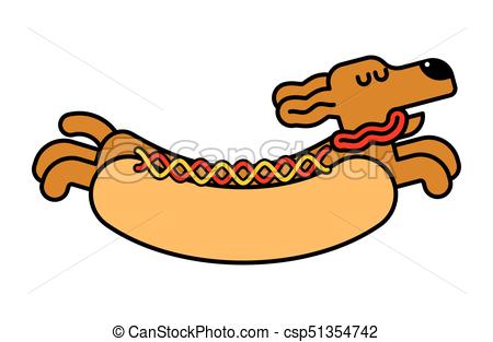 450x313 hot dog dachshund pet animal hotdog vector illustration - Hot Dog Drawing