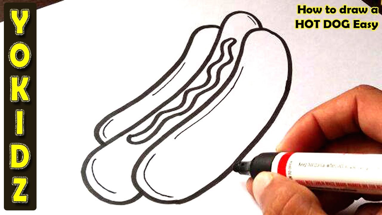 1280x720 how to draw a hot dog easy - Hot Dog Drawing
