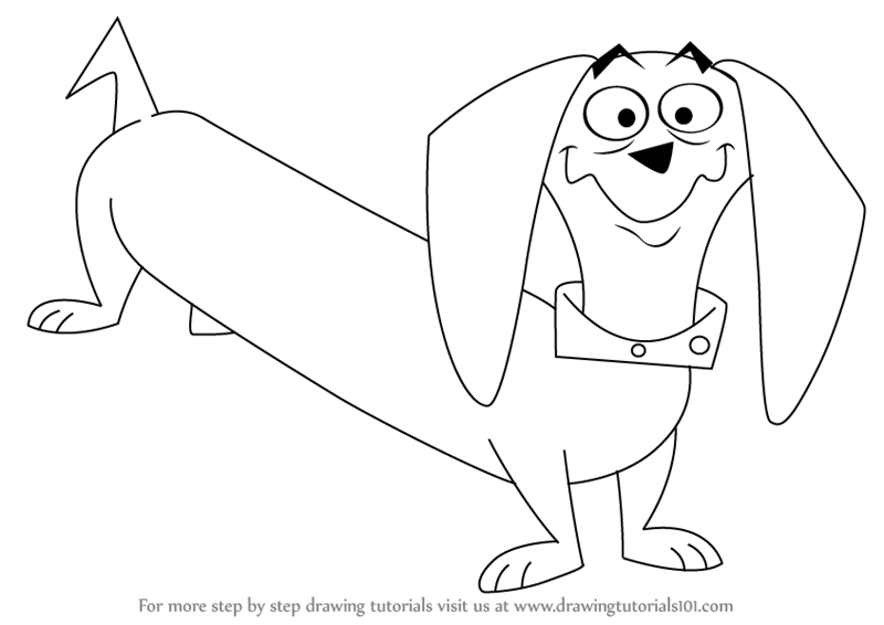 800x566 learn how to draw hot dog from krypto the superdog - Hot Dog Drawing
