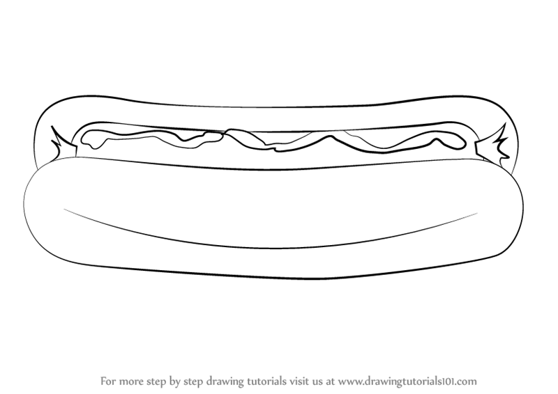 800x566 learn how to draw hotdog - Hot Dog Drawing