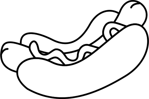 500x335 vector drawing of a hotdog - Hot Dog Drawing