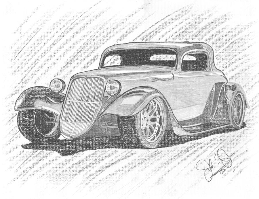 900x694 Hot Rod Drawing - Hot Drawing