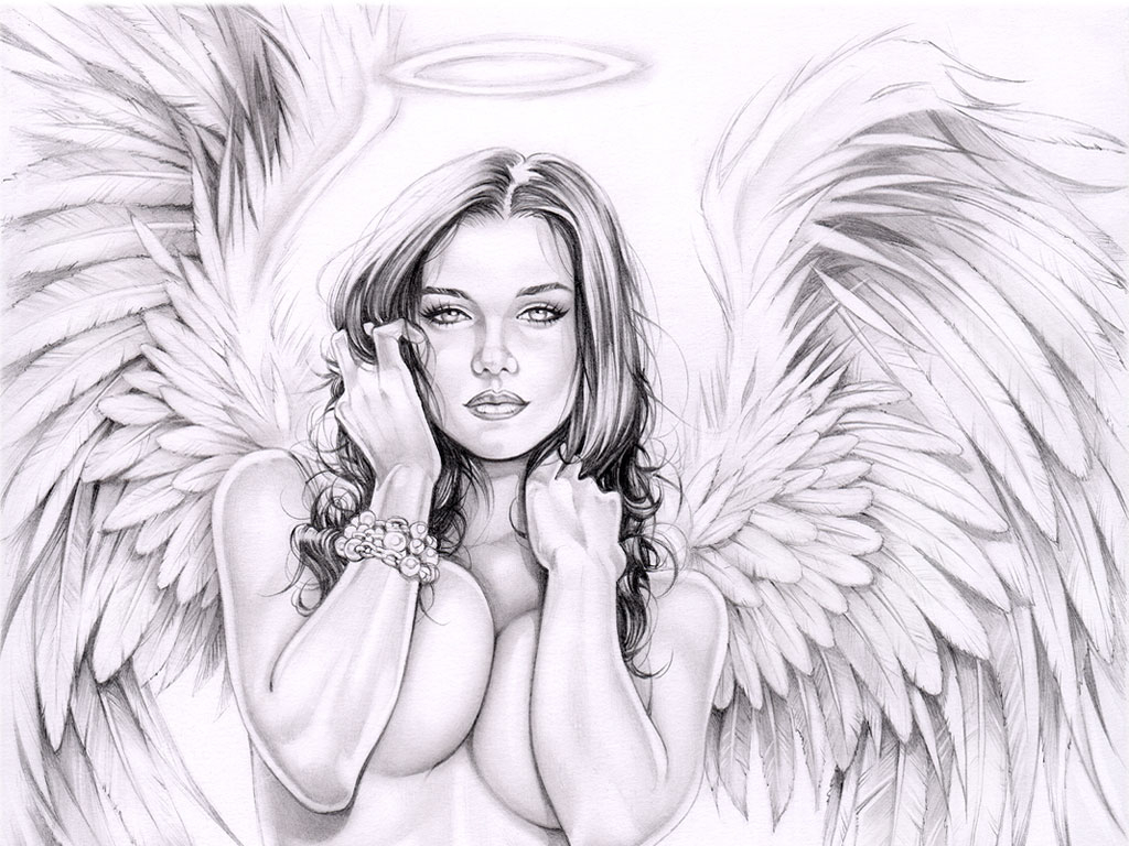 Sexy angel drawing