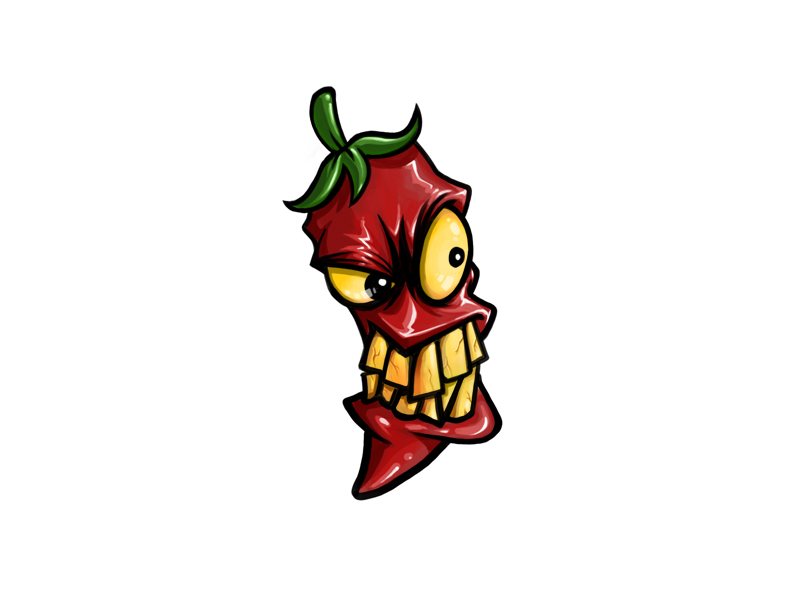 800x600 Hot Damn Pissed Chili! - Hot Pepper Drawing