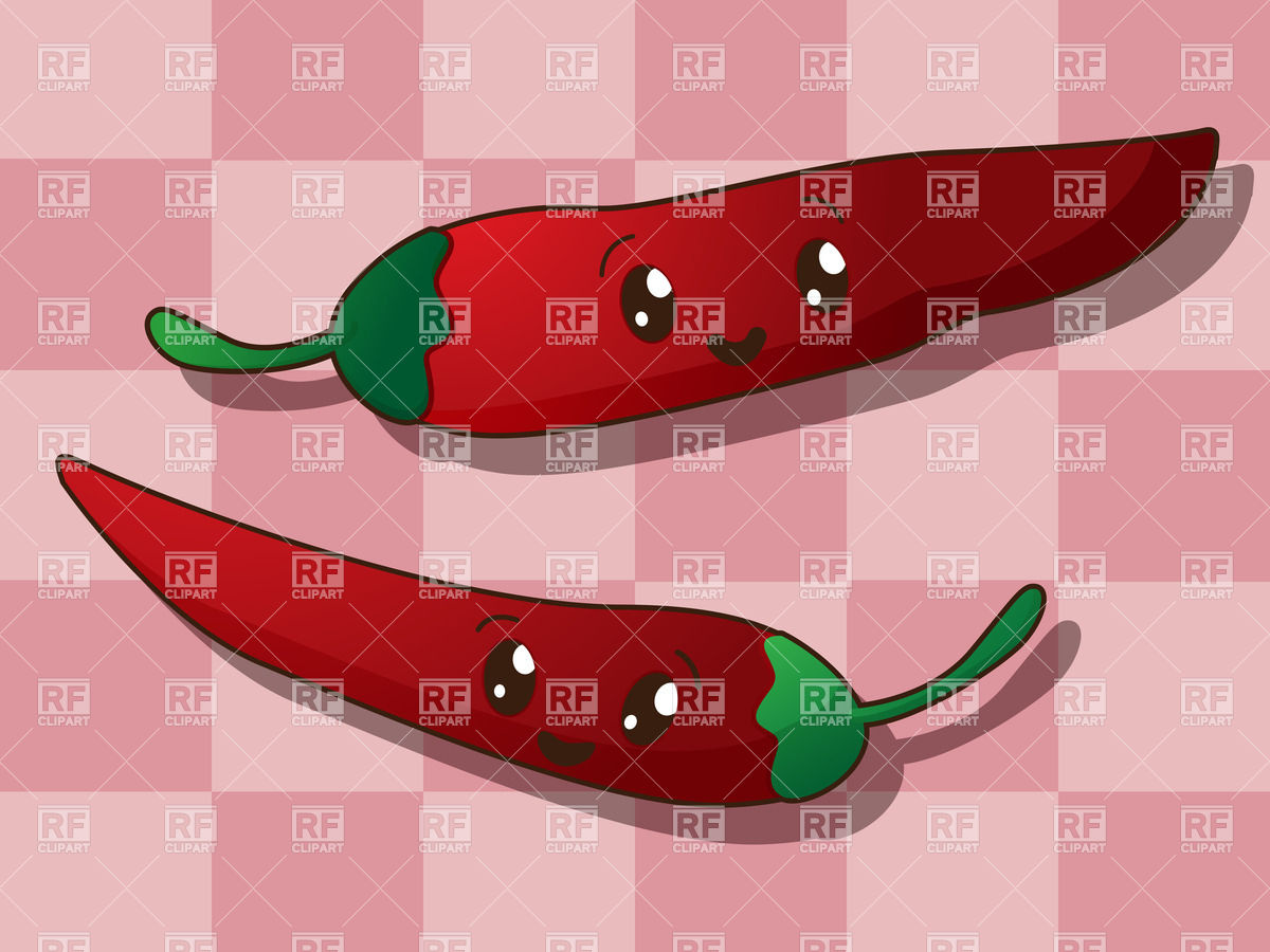 1200x900 Kawaii Style Drawing Hot Pepper Icons Vector Image Of Food - Hot Pepper Drawing