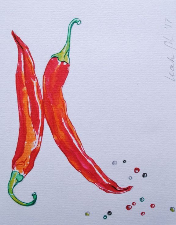 576x735 buy red hot chili peppers mini gift art with colour mount - Hot Pepper Drawing