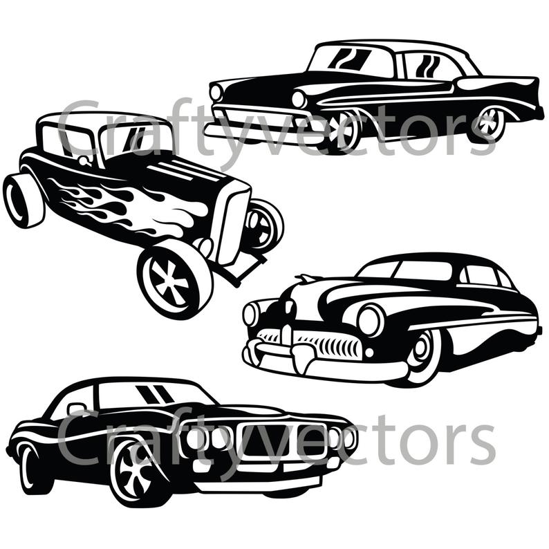 794x794 hot rod cars vector etsy - Hot Rod Car Drawings