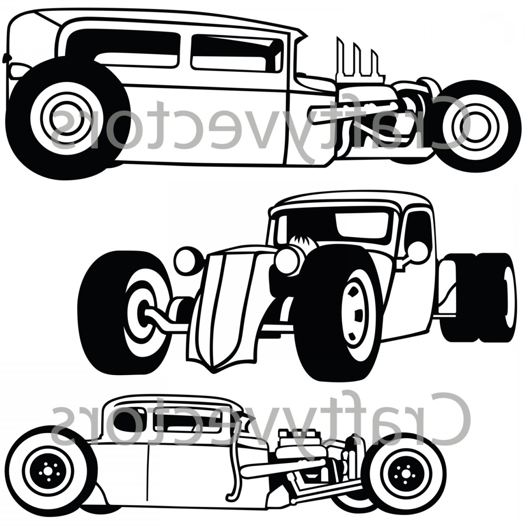 1800x1800 Rat Rod Cars Vector Soidergi - Hot Rod Car Drawings