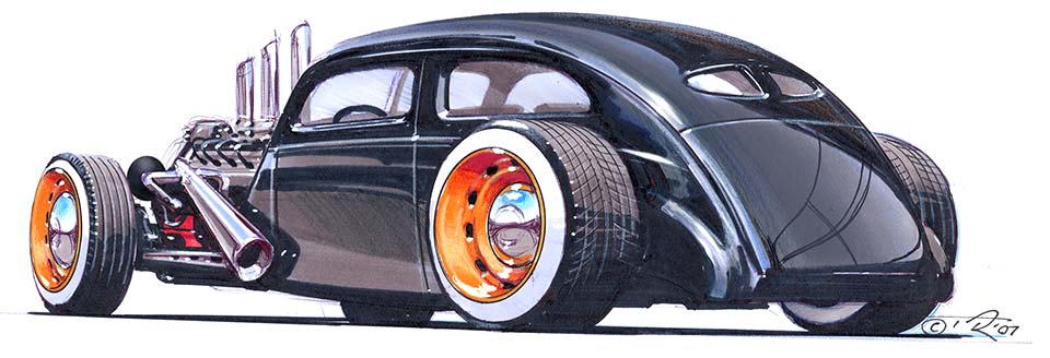 960x328 Old Car Drawings Easy - Hot Rod Car Drawings