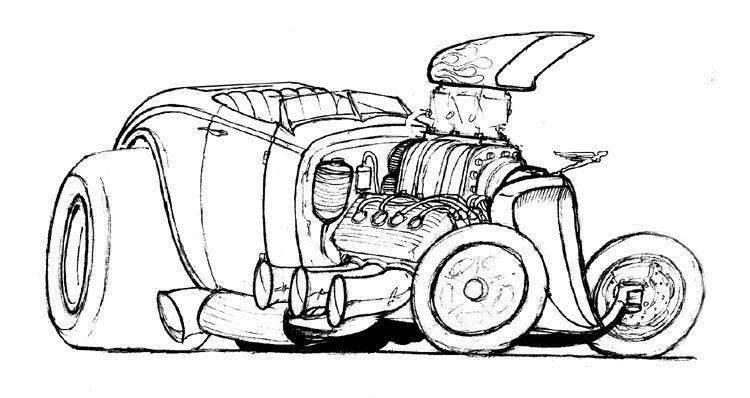 750x398 Cartoons And Hot Rods - Hot Rod Car Drawings